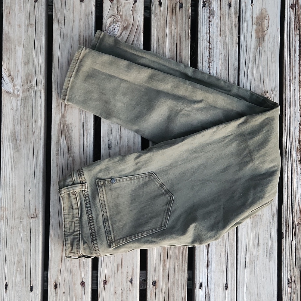 Miss Me Army Green 28 Skinny Jeans MI001S7 Inseam 28 Fall Buckle